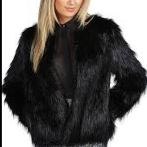 Women's Black Faux Fur Jacket